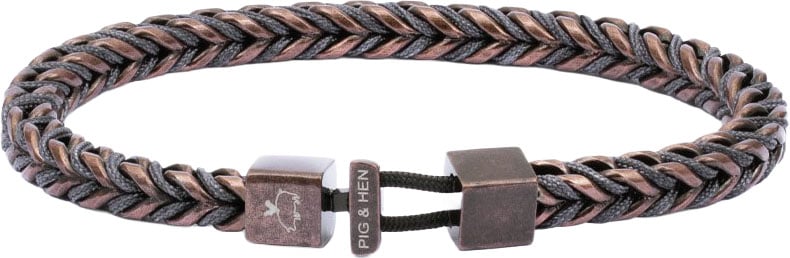 Pig & Hen Pig & Hen Armband P52-582000-M/L Catena Foxtail Slate Gray Bronze Maat M/L Taupe