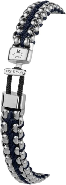 Pig & Hen Armband P56-163000-M/L Catena Venetian Staal 7mm Navy Maat M/L 19cm Navy
