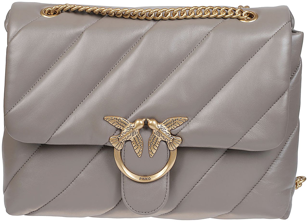 Pinko Love Big Puff Maxi Quilt Bag Grey Grijs