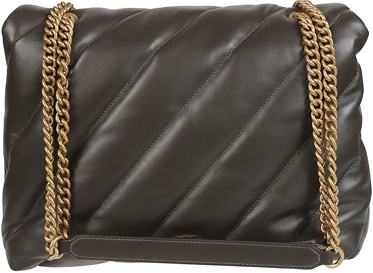 Pinko Love Big Puff Maxi Quilt Bag Green Groen