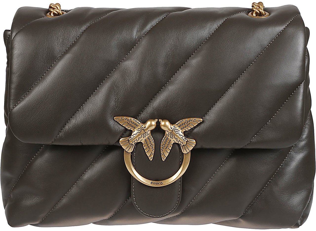 Pinko Love Big Puff Maxi Quilt Bag Green Groen