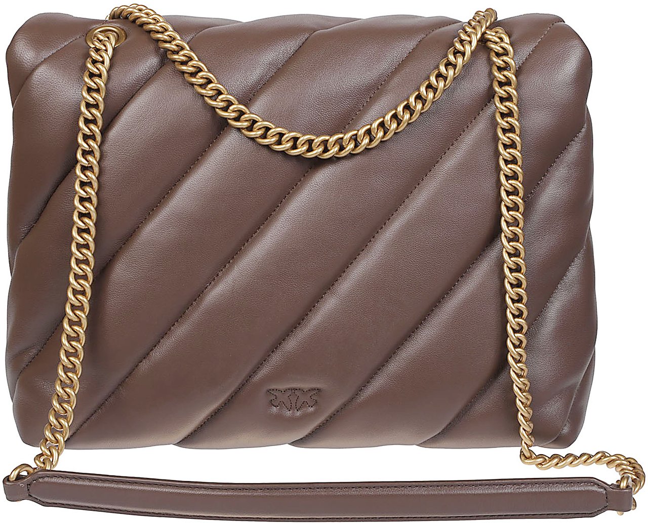 Pinko Love Big Puff Maxi Quilt Bag Brown Bruin