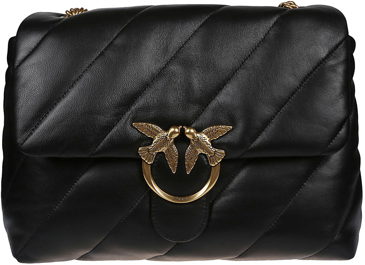 Pinko Love Big Puff Maxi Quilt Bag Black Zwart