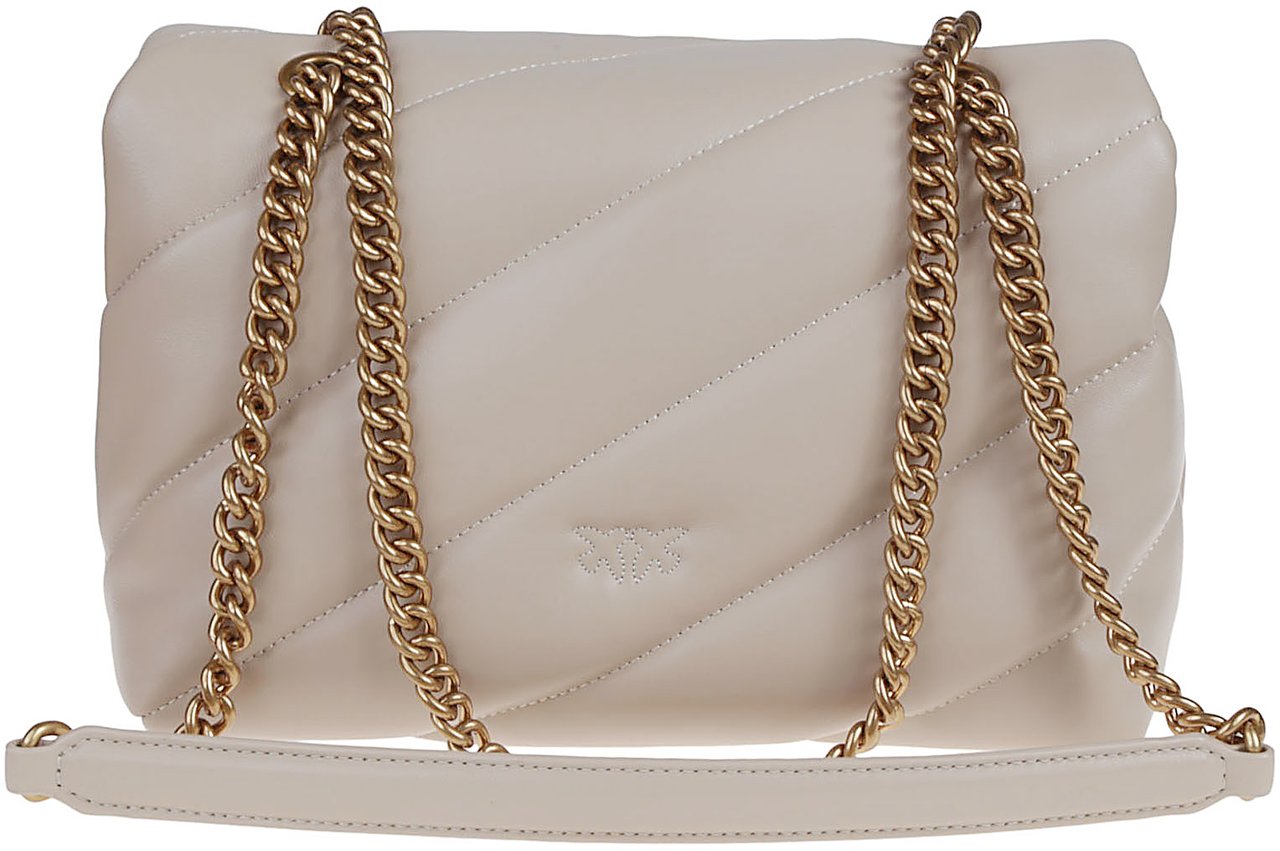 Pinko Love Classic Puff Maxi Quilt Bag Nude Beige