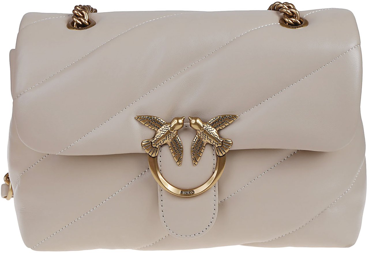 Pinko Love Classic Puff Maxi Quilt Bag Nude Beige