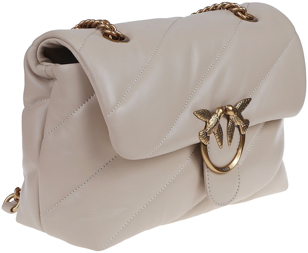 Pinko Love Classic Puff Maxi Quilt Bag Nude Beige