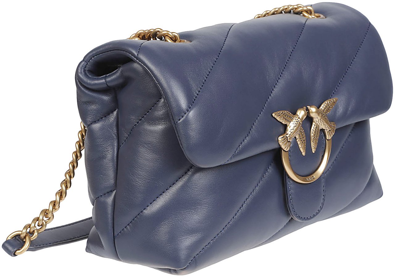 Pinko Love Classic Puff Maxi Quilt Bag Blue Blauw