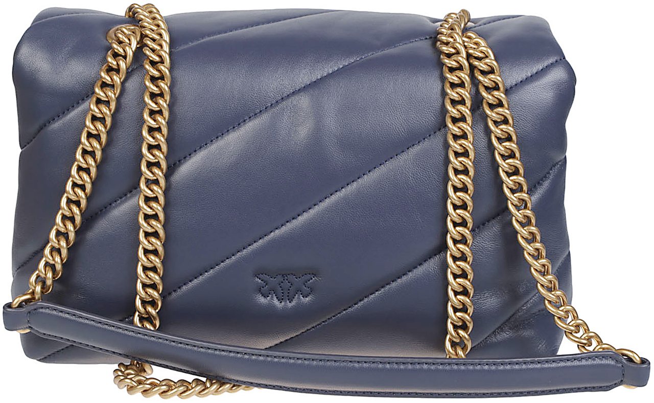 Pinko Love Classic Puff Maxi Quilt Bag Blue Blauw