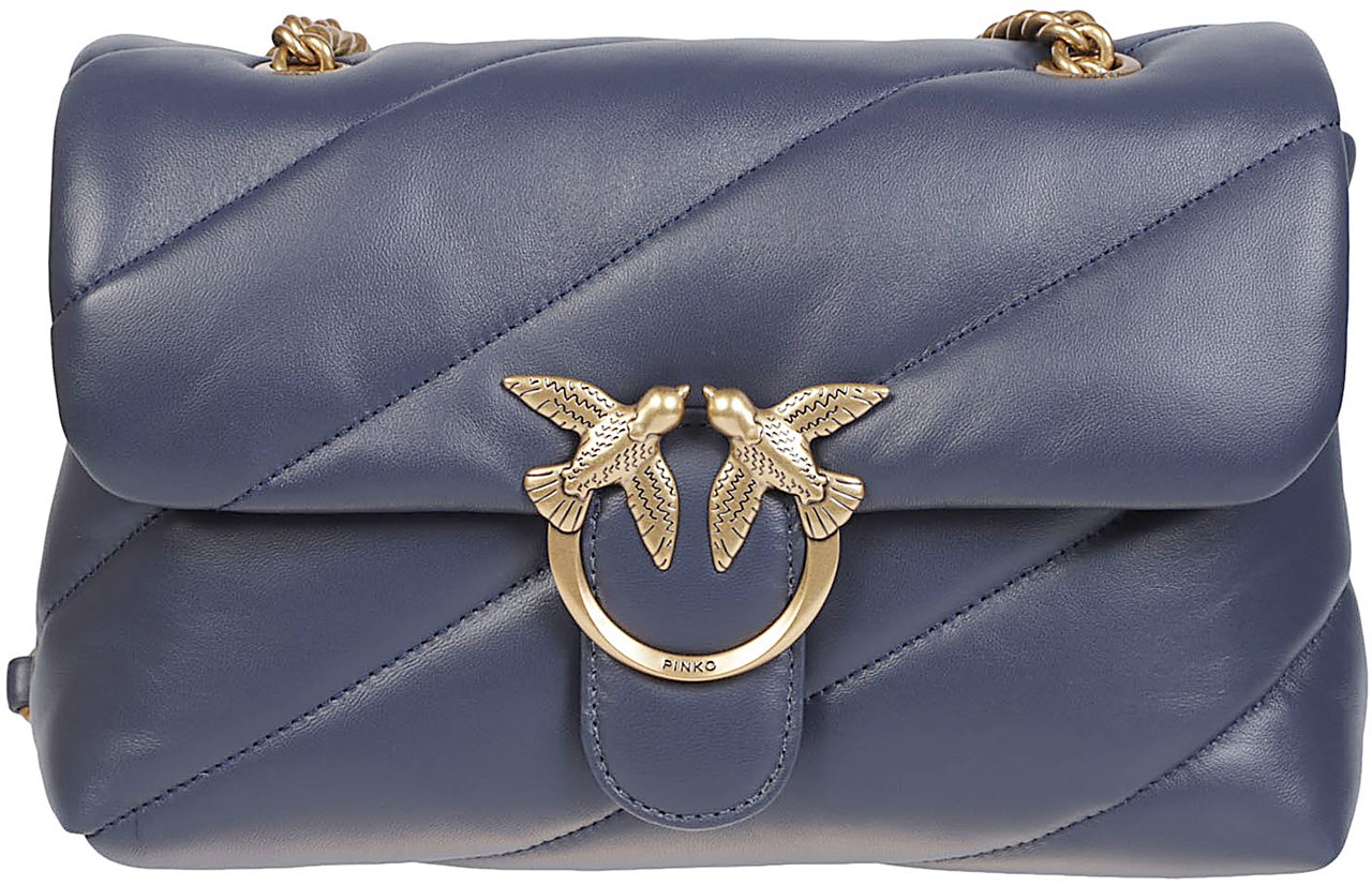 Pinko Love Classic Puff Maxi Quilt Bag Blue Blauw