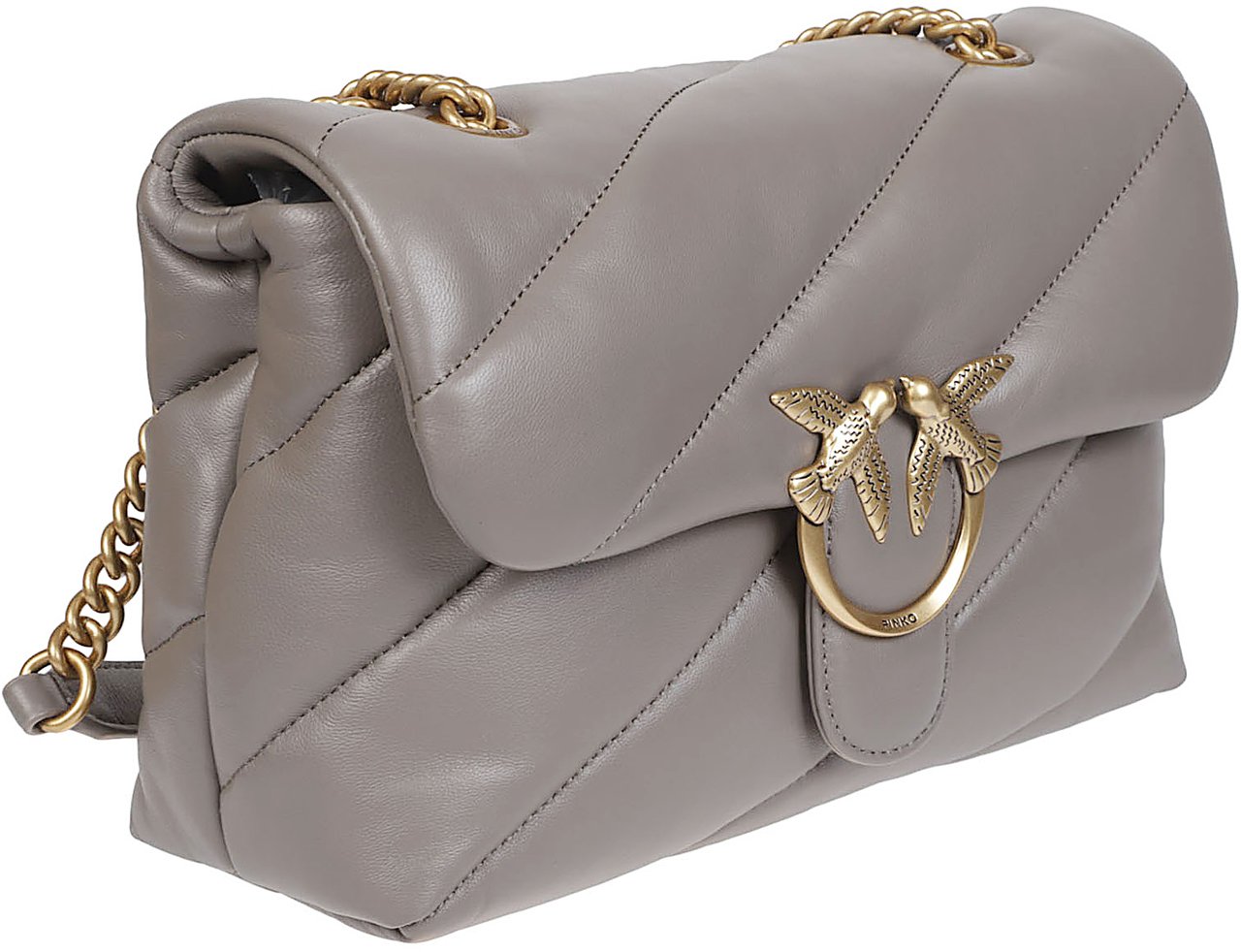 Pinko Love Classic Puff Maxi Quilt Bag Grey Grijs