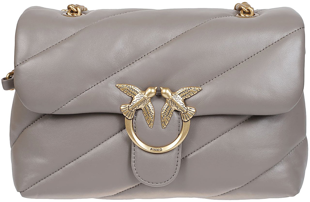 Pinko Love Classic Puff Maxi Quilt Bag Grey Grijs