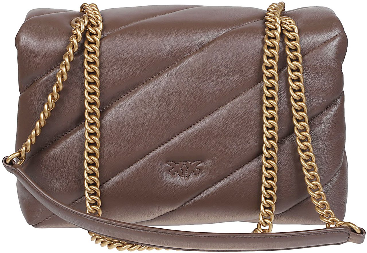 Pinko Love Classic Puff Maxi Quilt Bag Brown Bruin