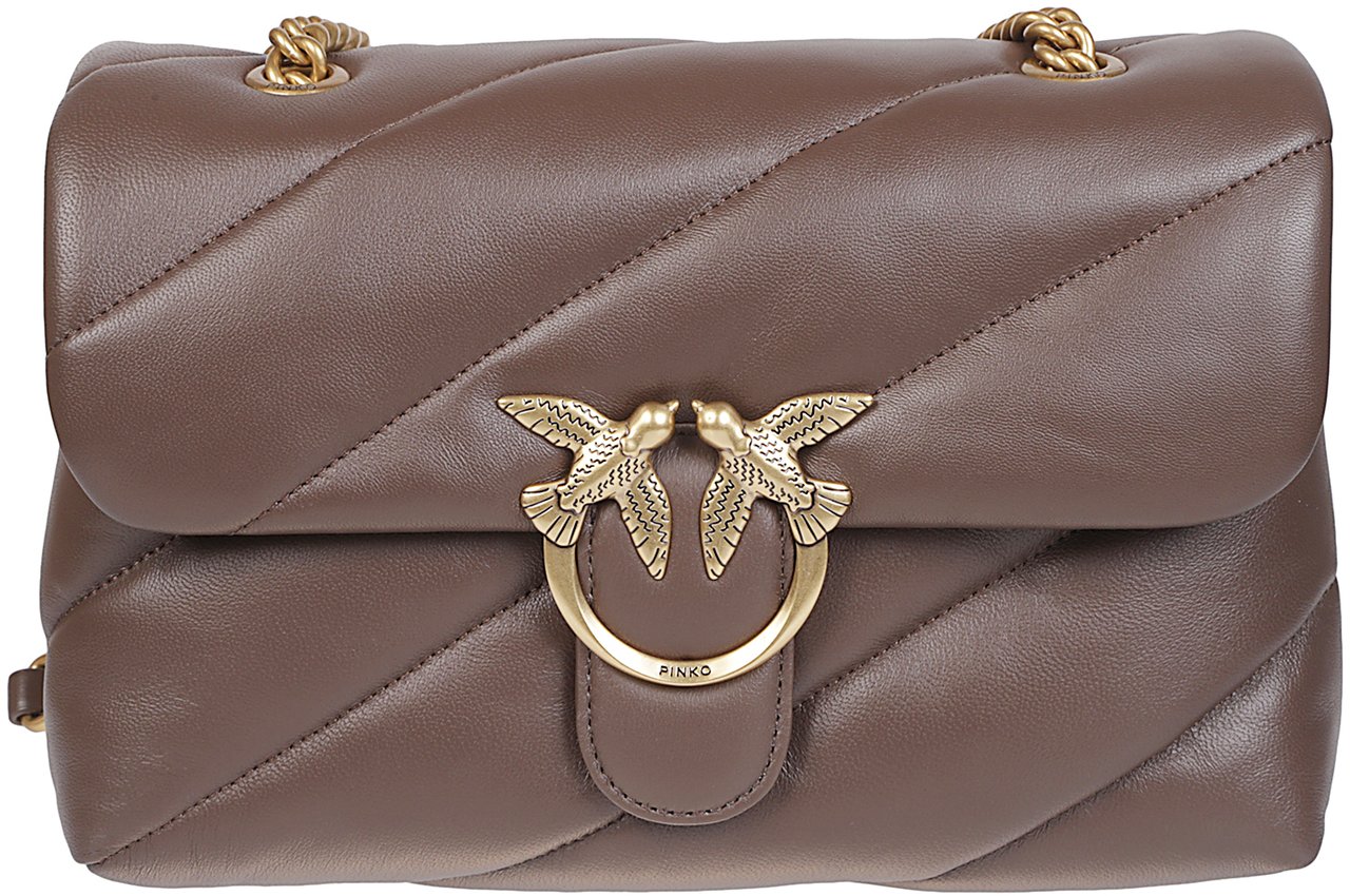 Pinko Love Classic Puff Maxi Quilt Bag Brown Bruin