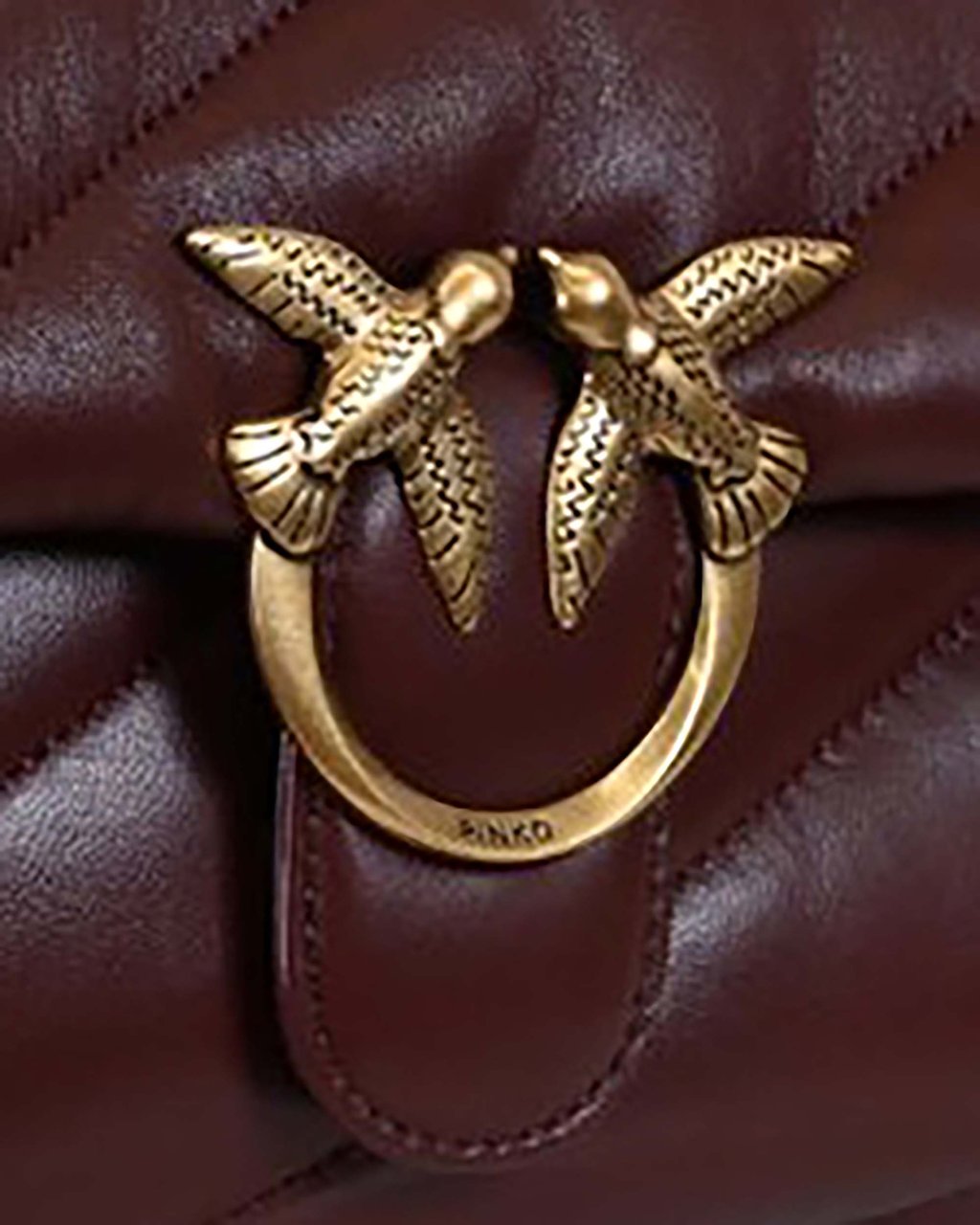 Pinko Bags Rosso Vino-Antique Gold Maroon