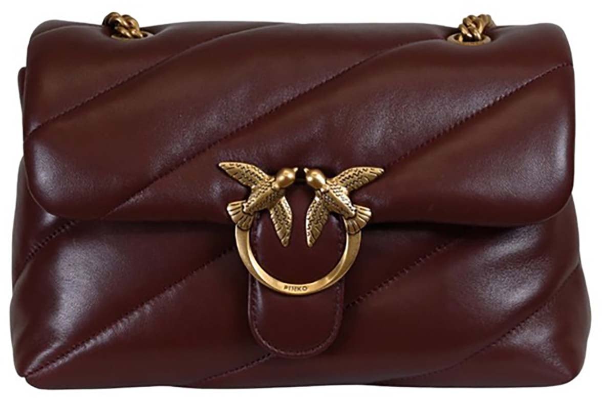 Pinko Bags Rosso Vino-Antique Gold Maroon