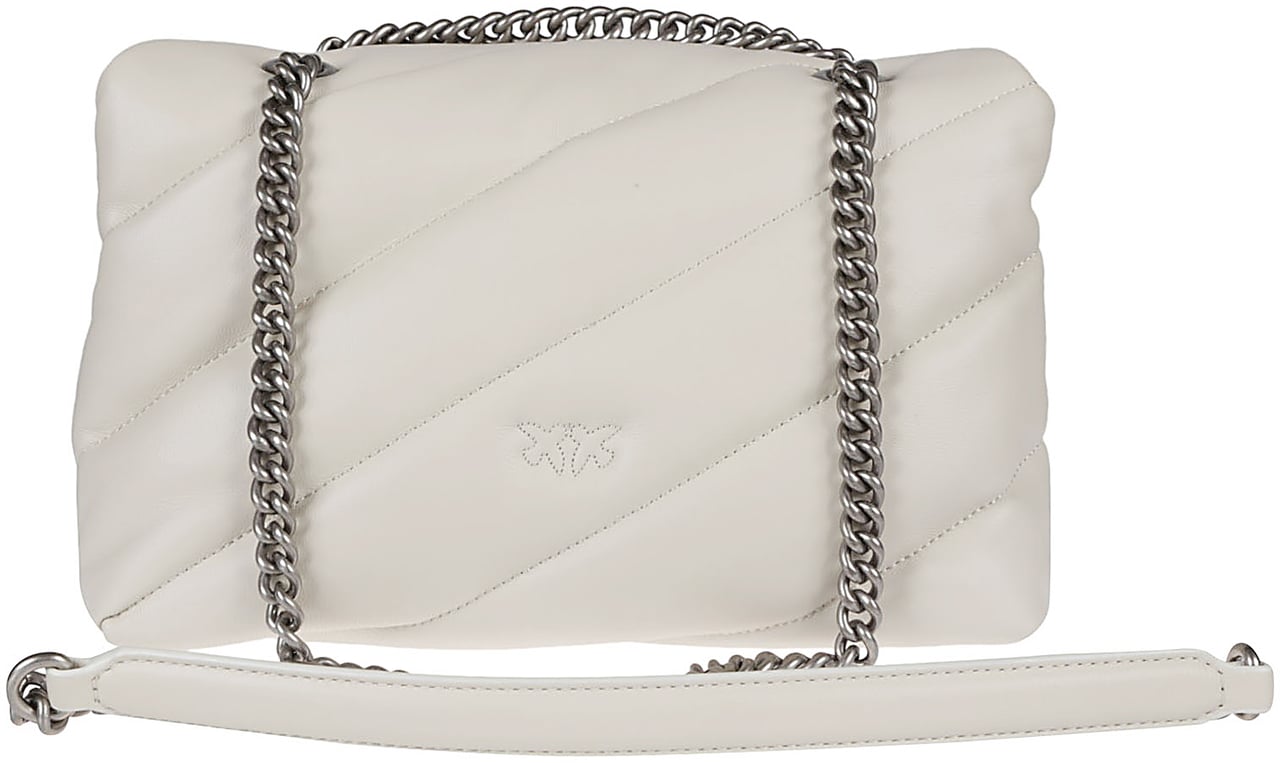 Pinko Love Classic Puff Maxi Quilt Bag White Wit