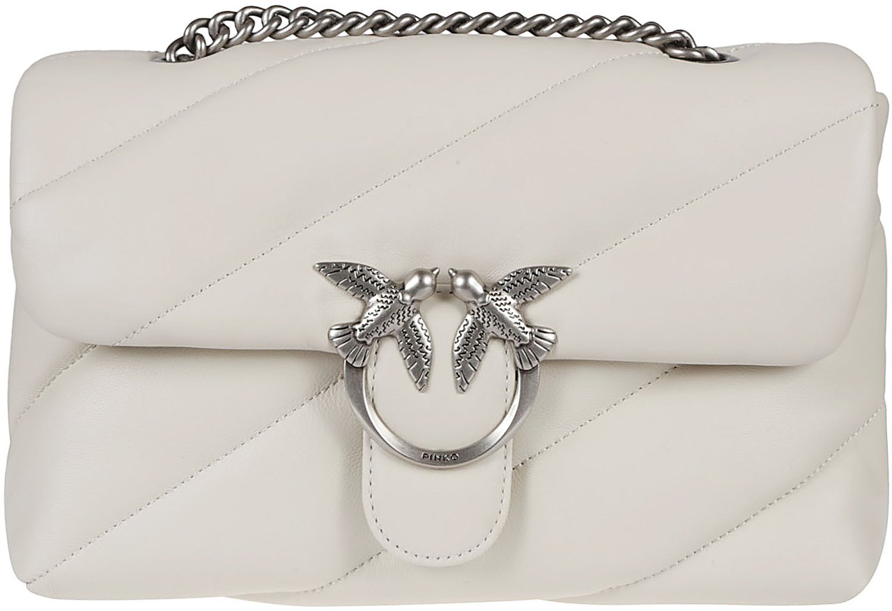 Pinko Love Classic Puff Maxi Quilt Bag White Wit