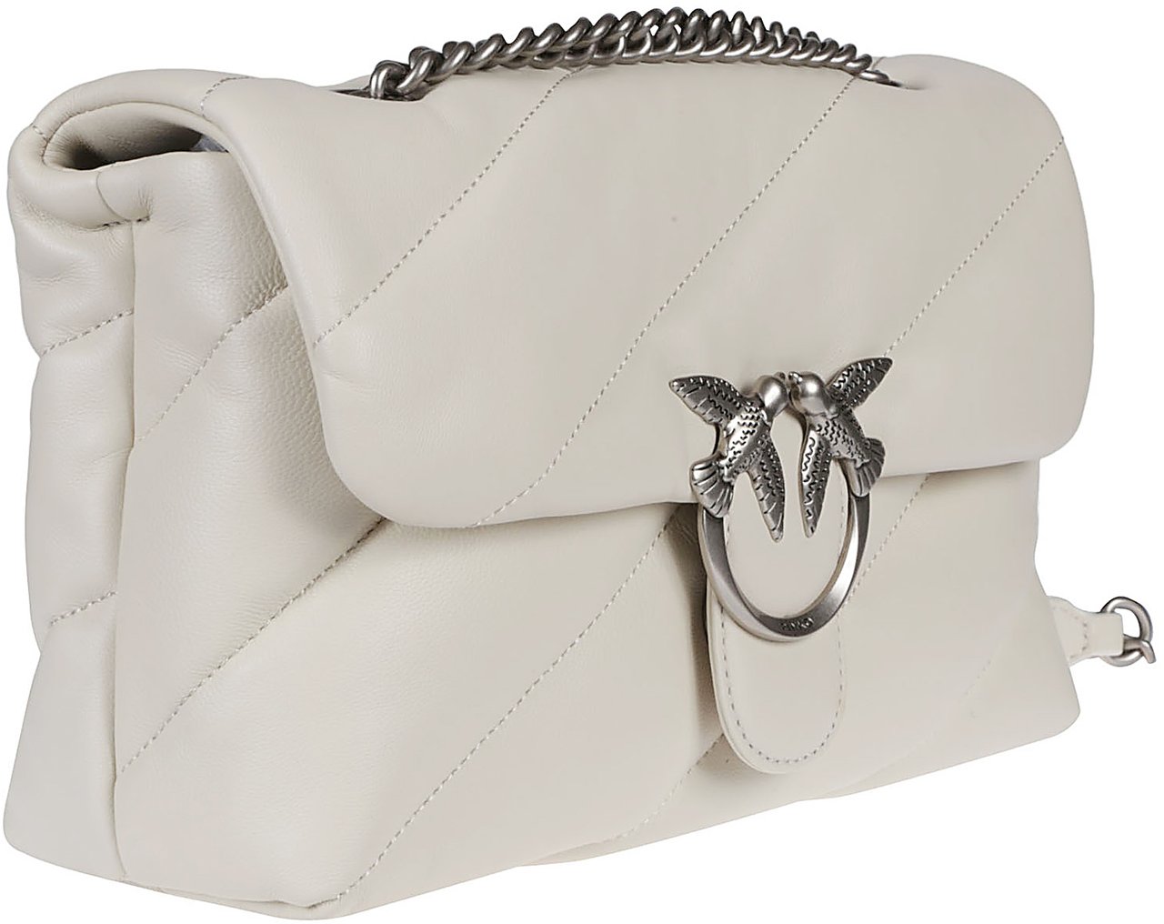 Pinko Love Classic Puff Maxi Quilt Bag White Wit