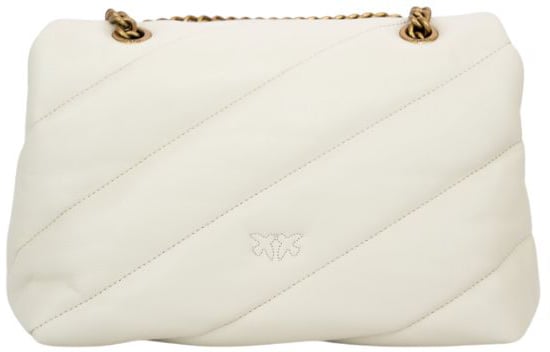 Pinko Bags Bianco Seta-Antique Gold Wit