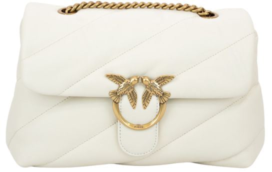 Pinko Bags Bianco Seta-Antique Gold Wit