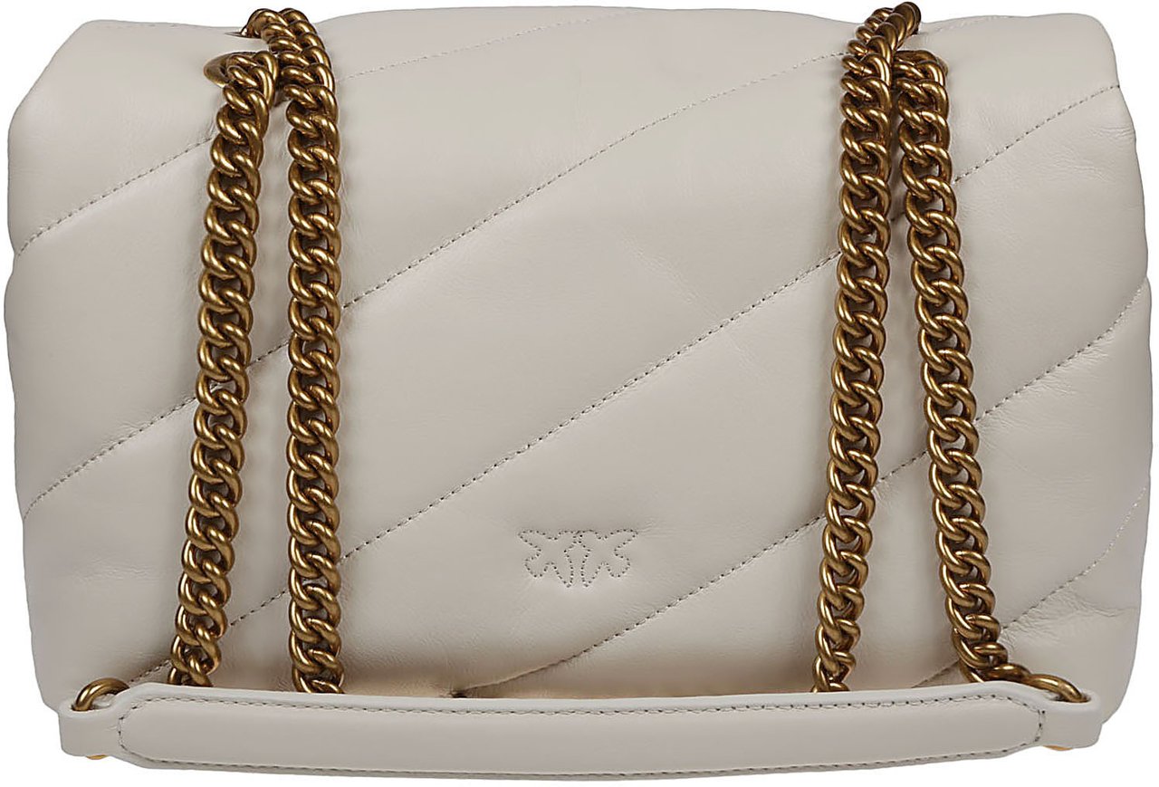 Pinko Love Classic Puff Maxi Quilt Bag White Wit