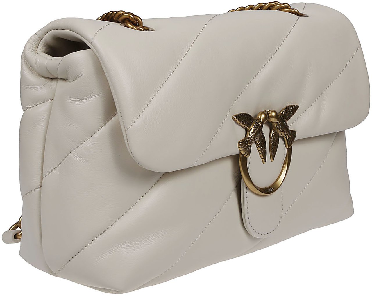 Pinko Love Classic Puff Maxi Quilt Bag White Wit