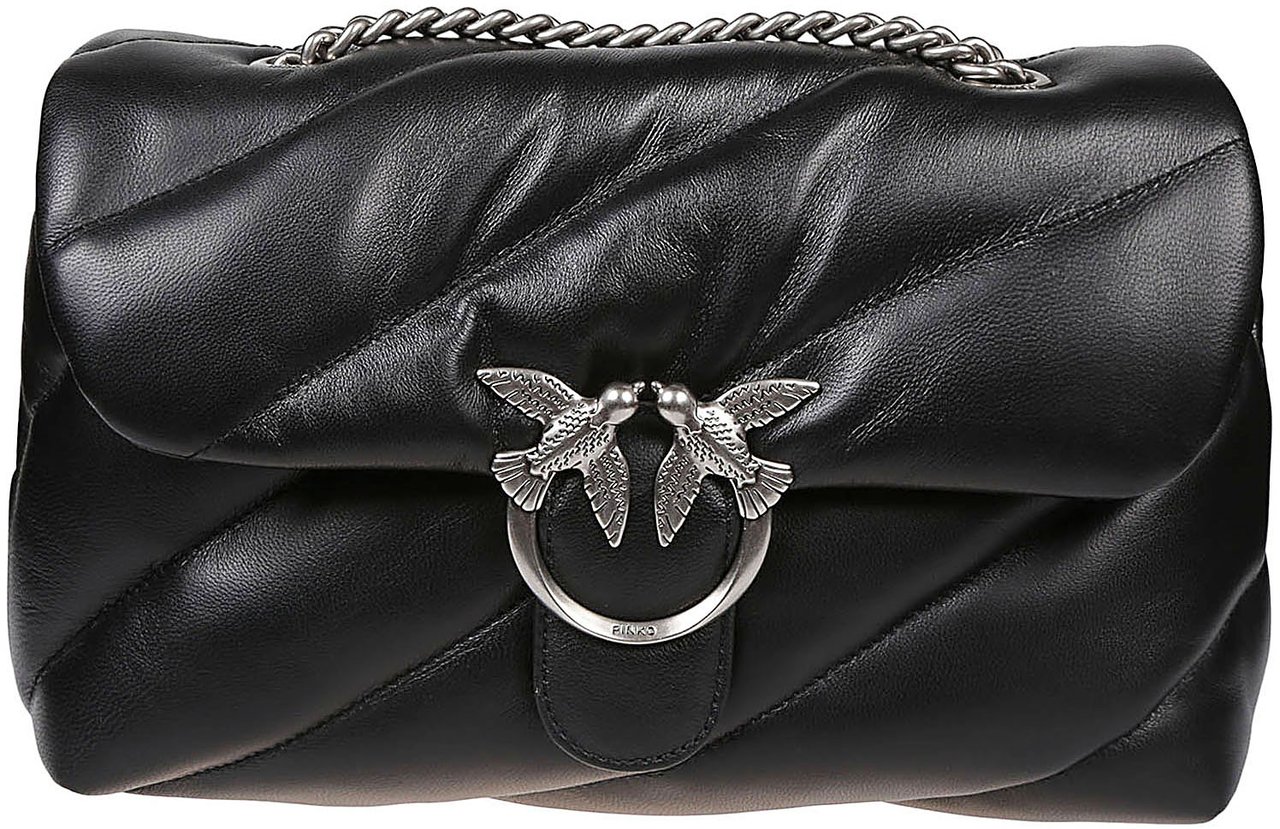 Pinko Love Classic Puff Maxi Quilt Bag Black Zwart