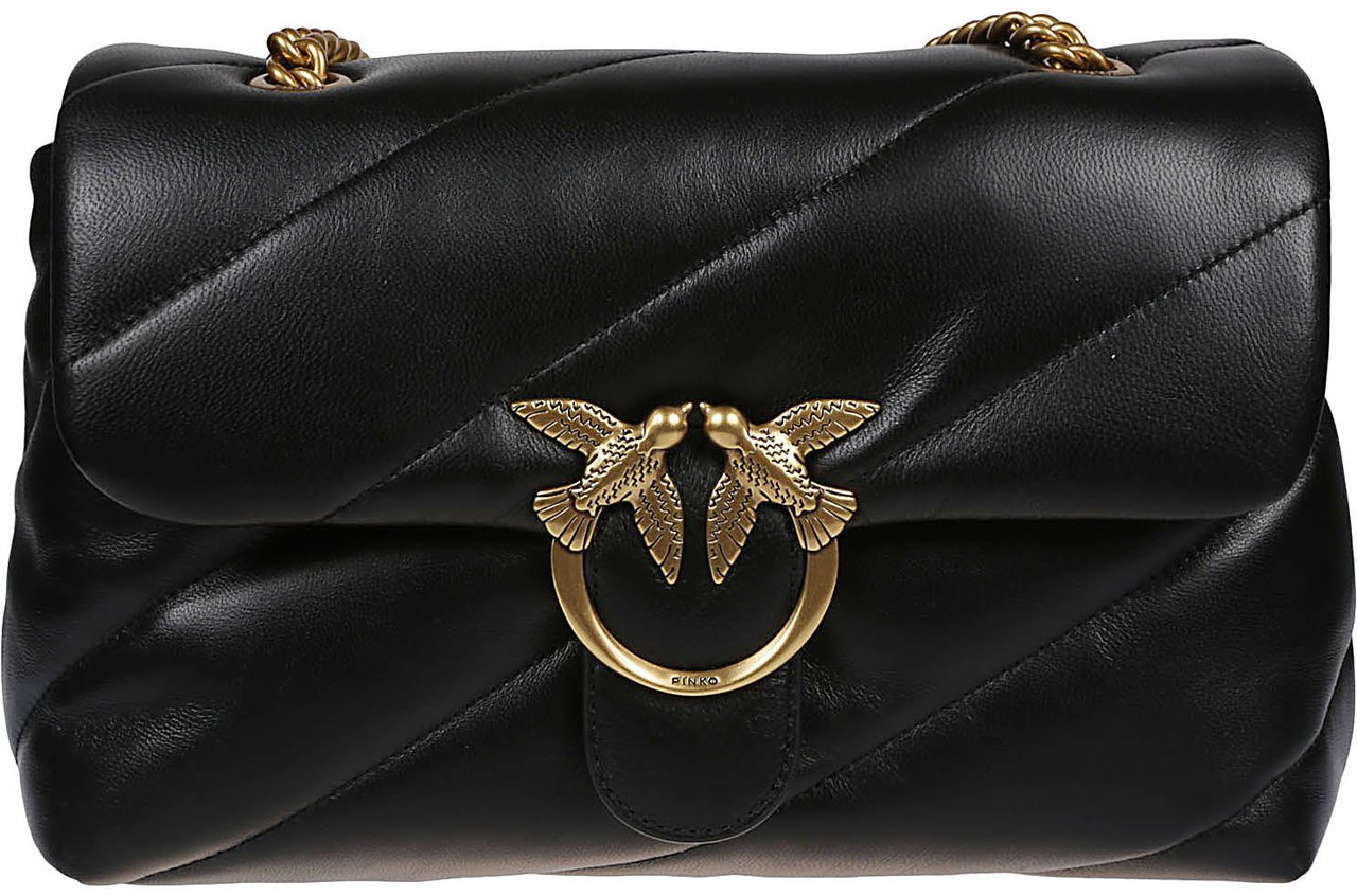 Pinko Love Classic Puff Maxi Quilt Bag Black Zwart