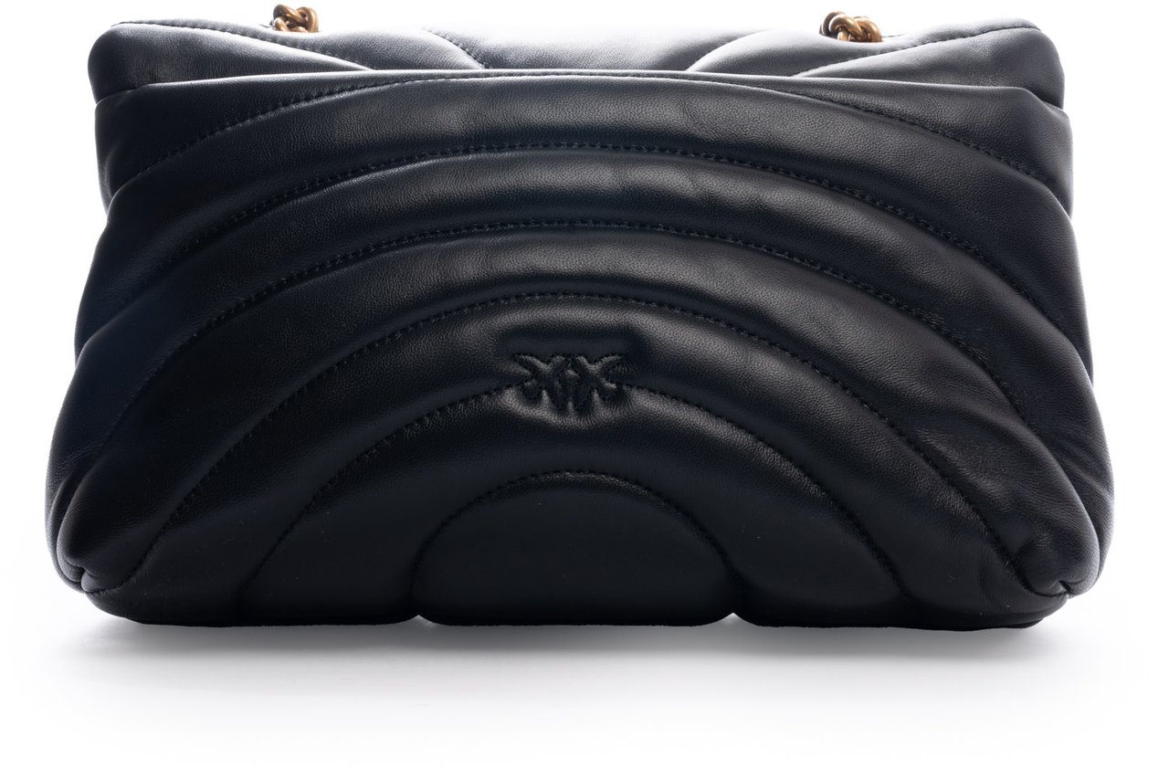 Pinko Love Puff Classic Cl Nero-Antique Gold Zwart