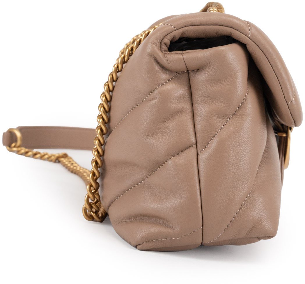 Pinko Love Puff Mini Cl Biscotto Zenzero-Antique Gold Beige