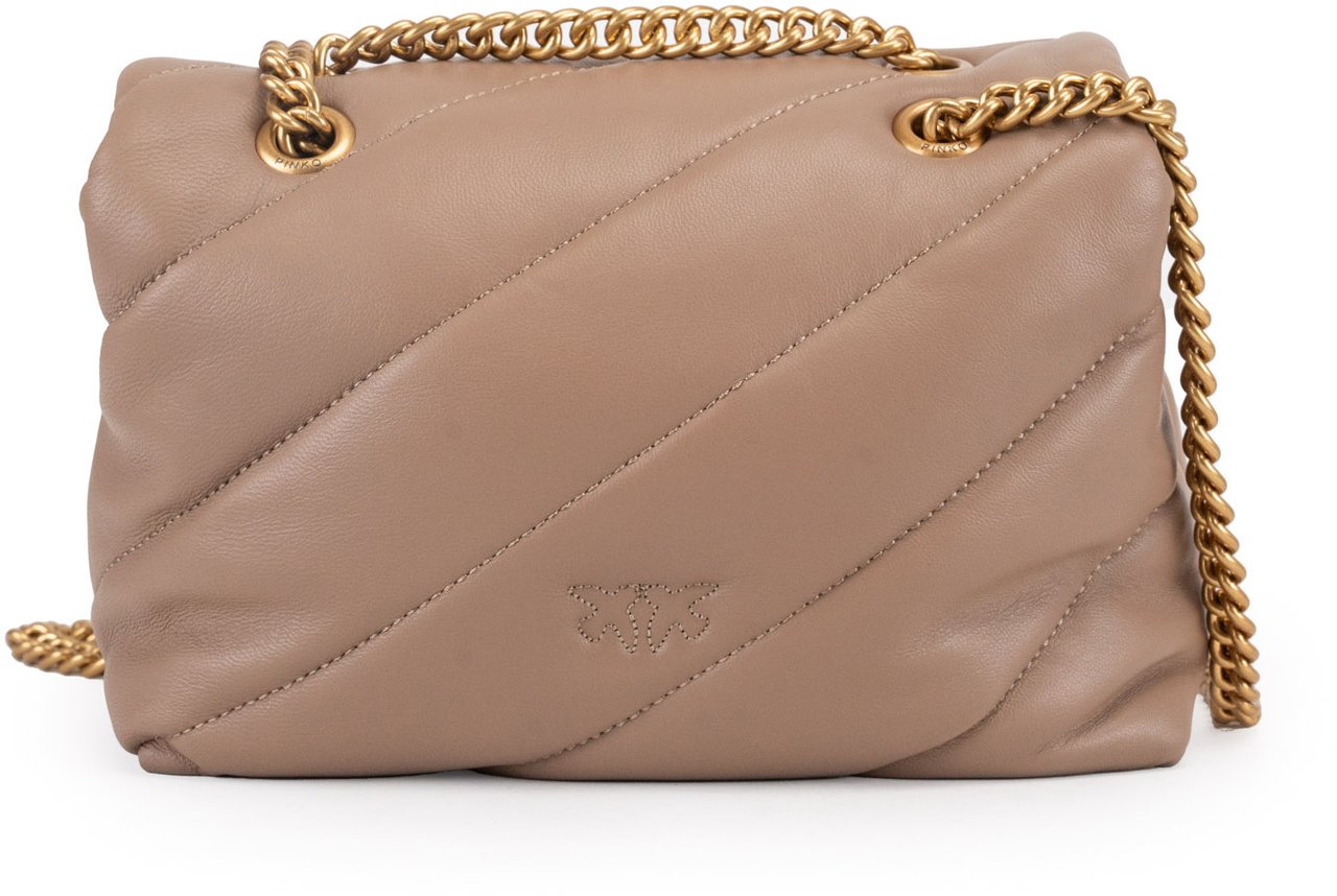 Pinko Love Puff Mini Cl Biscotto Zenzero-Antique Gold Beige