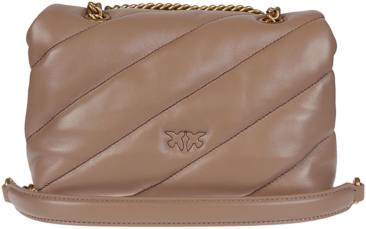 Pinko Love Mini Puff Maxi Quilt Bag Brown Bruin