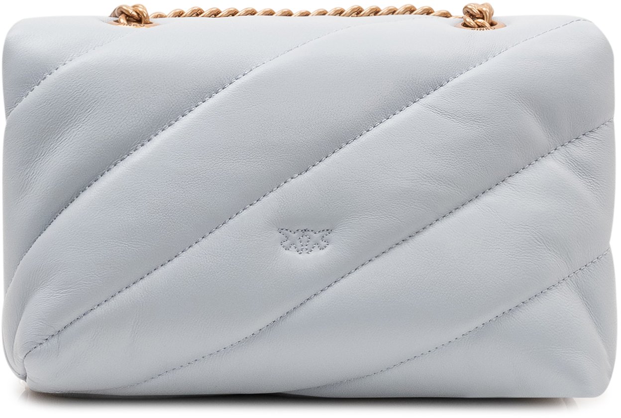 Pinko Borsa Love Puff Mini con Patta e Catena Lichtgrijs