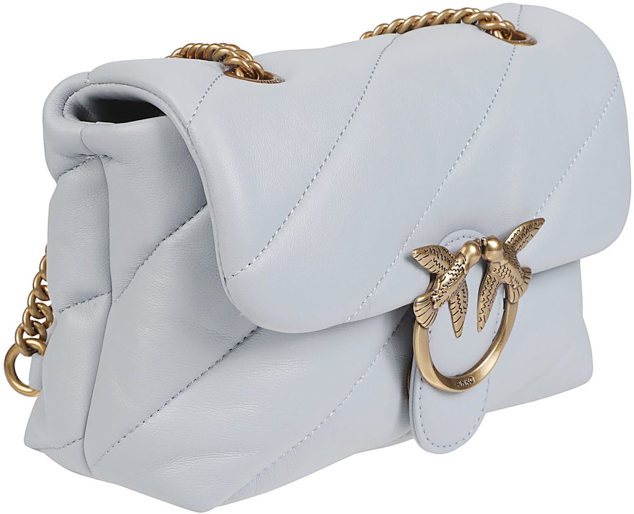 Pinko Love Mini Puff Maxi Quilt Bag Blue Blauw