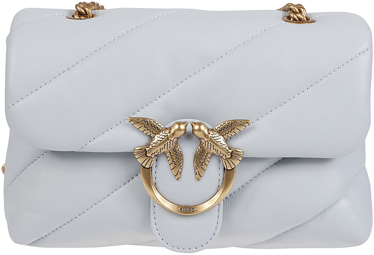 Pinko Love Mini Puff Maxi Quilt Bag Blue Blauw