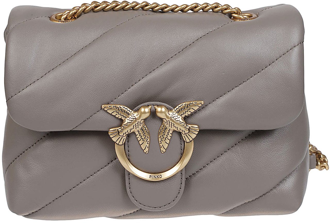 Pinko Love Mini Puff Maxi Quilt Bag Yellow & Orange Geel