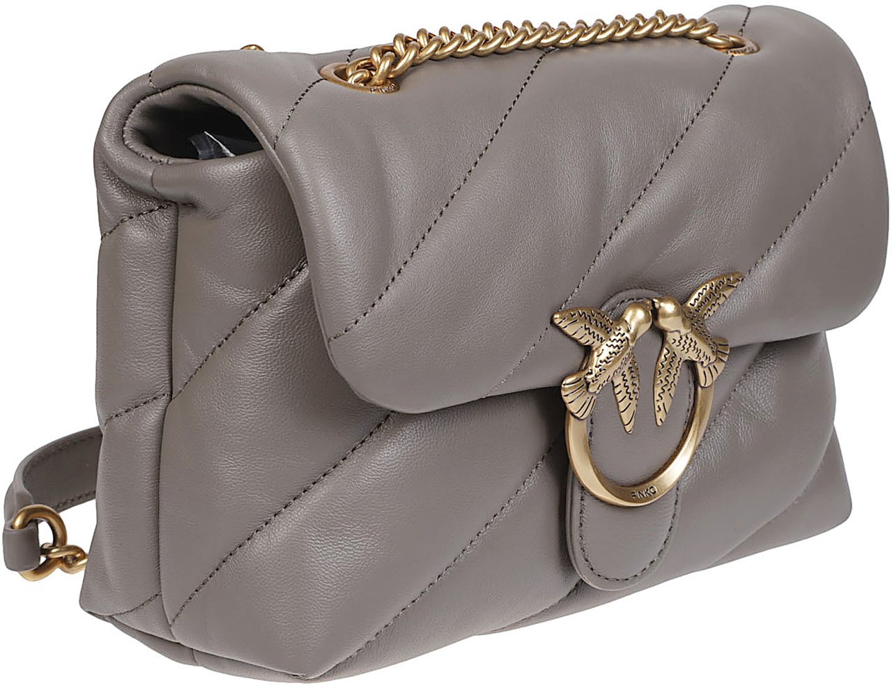 Pinko Love Mini Puff Maxi Quilt Bag Yellow & Orange Geel