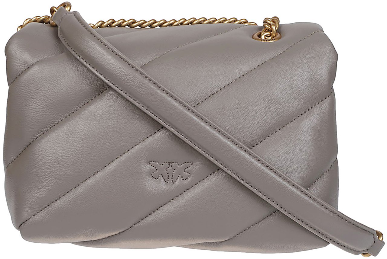 Pinko Love Mini Puff Maxi Quilt Bag Yellow & Orange Geel