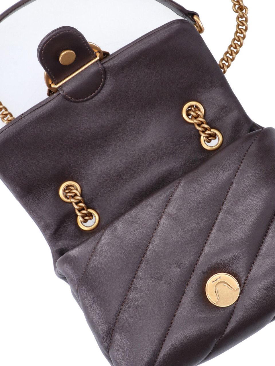 Pinko Mini Shoulder Bag with Quilted Padded Design Bruin