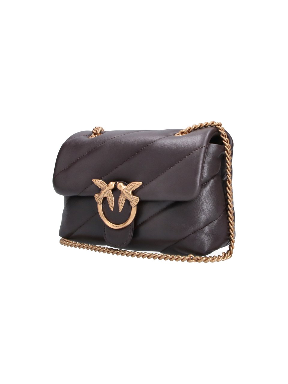 Pinko Mini Shoulder Bag with Quilted Padded Design Bruin