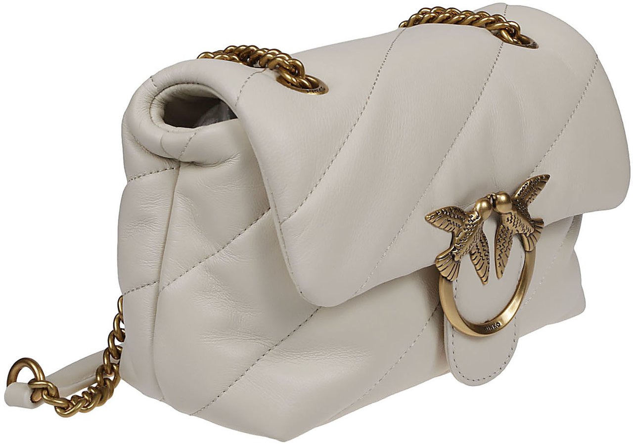 Pinko Love Mini Puff Maxi Quilt Bag White Wit