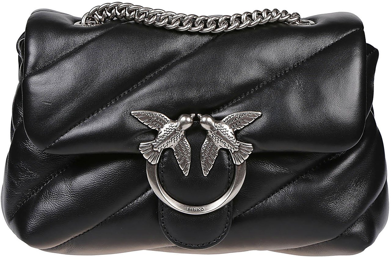 Pinko Love Mini Puff Maxi Quilt Bag Black Zwart