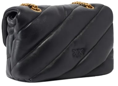 Pinko Love Puff Mini Cl Nero-Antique Gold Zwart