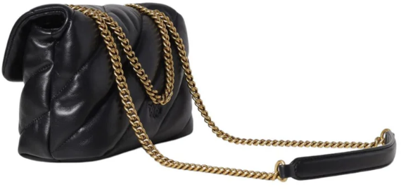 Pinko Love Puff Mini Cl Nero-Antique Gold Zwart