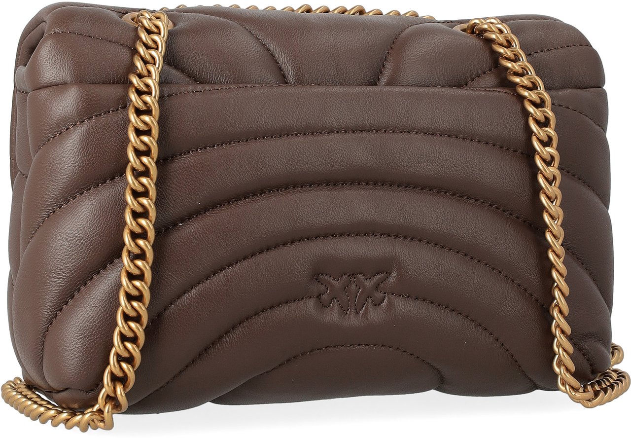 Pinko Love Puff Mini Cl Marrone Castano-Antique Gold Divers