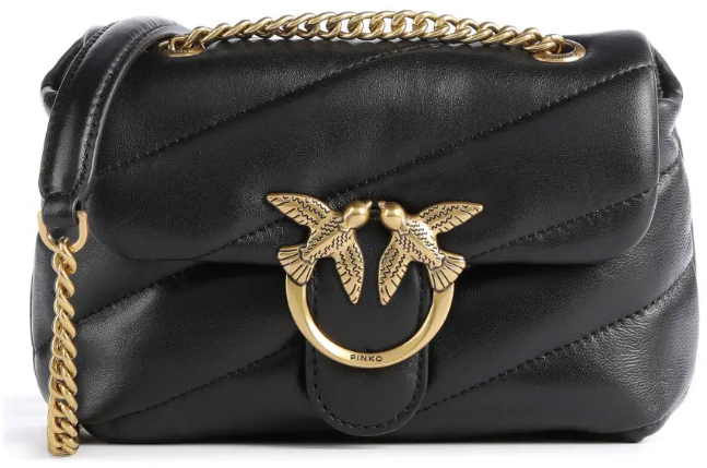 Pinko Love Puff Baby Cl Nero-Antique Gold Zwart