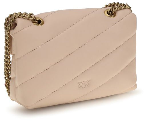 Pinko Pink Quilted Leather Mini Love Baby Puff Shoulder Bag Roze