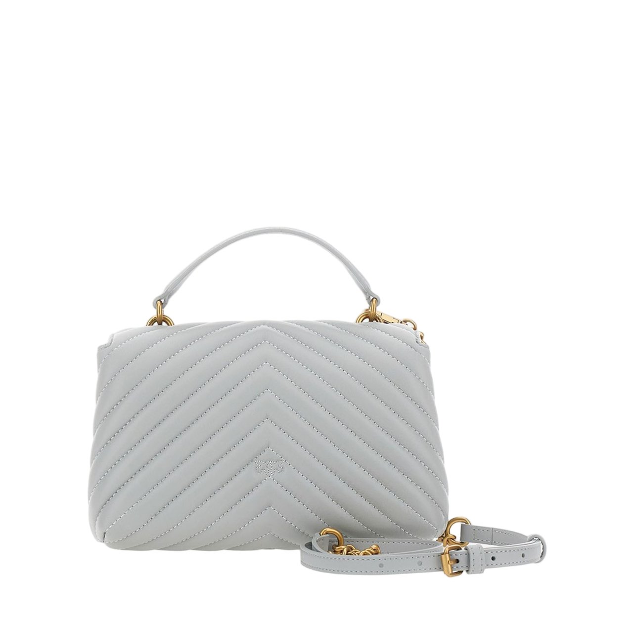Pinko Gray Quilted Nappa Bag Wit