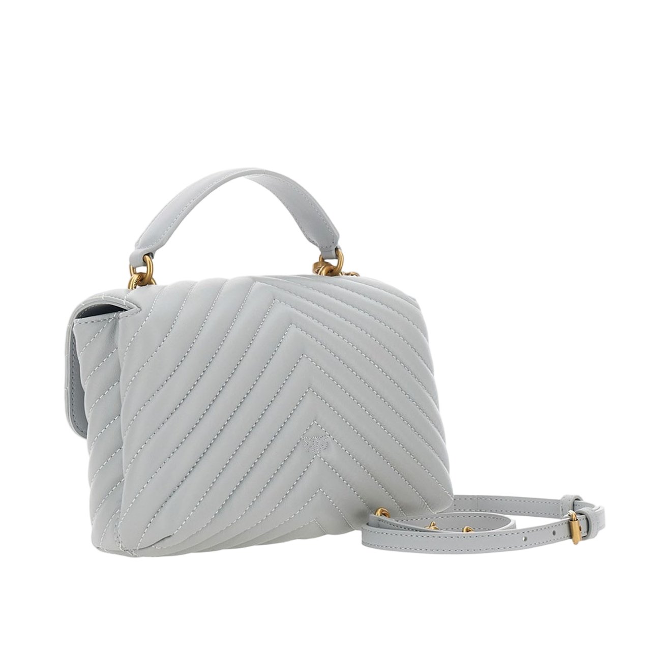 Pinko Gray Quilted Nappa Bag Wit