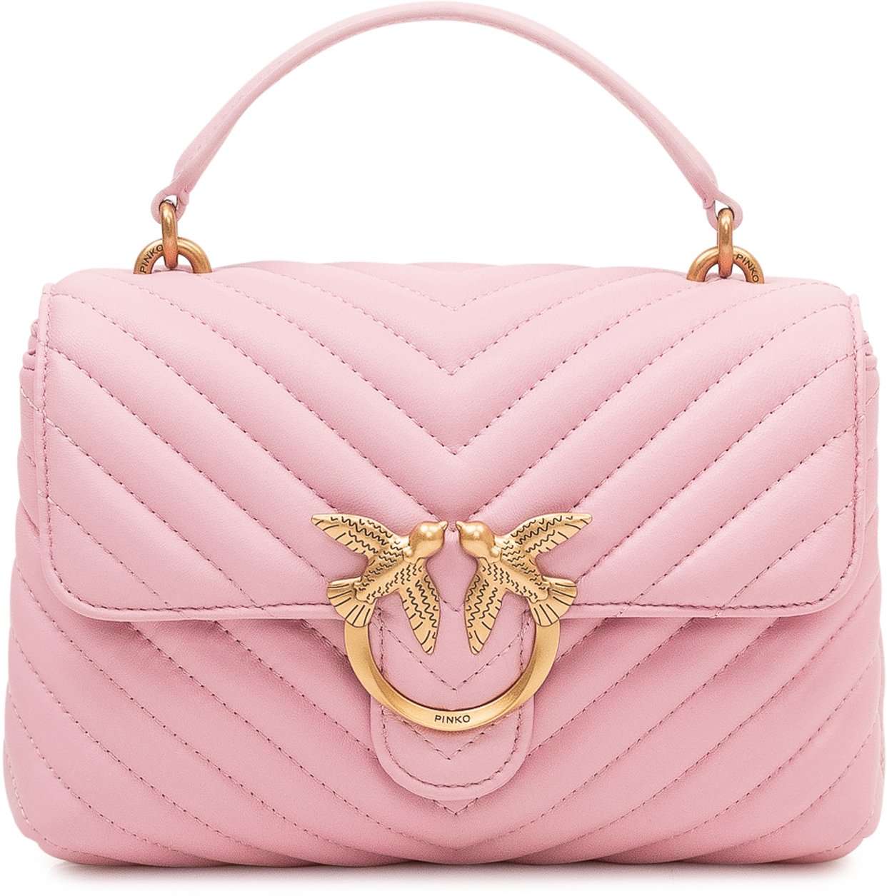Pinko Borsa Love Lady Puff Mini Trapuntata con Patta e Manico Roze